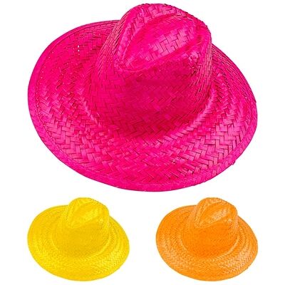 Widmann - Cappello Cowboy In Paglia ass. rosa, giallo, arancione - Ca Widmann - Cappello Cowboy In Paglia ass. rosa, giallo, arancione - Ca