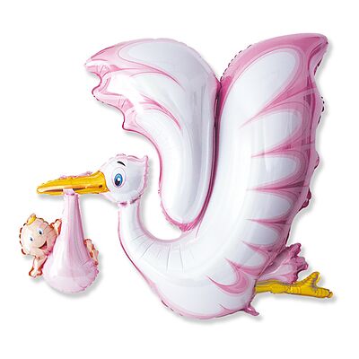 Big Party - Palloncino Mylar Forma Cm.106*94 (52) Cicogna Rosa Big Party - Palloncino Mylar Forma Cm.106*94 (52) Cicogna Rosa