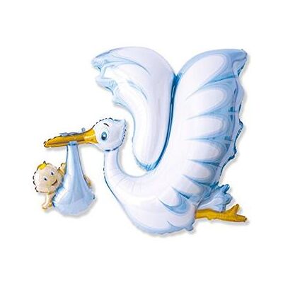Big Party - Palloncino nascita Cicogna azzurro 106x94 cm Big Party - Palloncino nascita Cicogna azzurro 106x94 cm