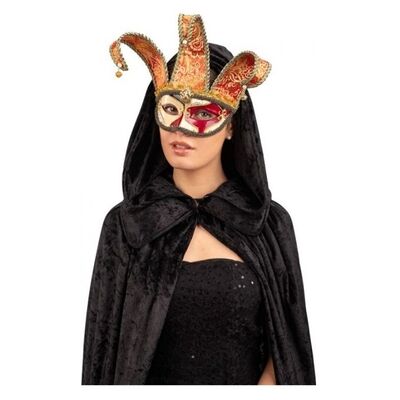 Carnival Toys - Maschera Veneziana Rossa Jolly In Plastica Con Campane Carnival Toys - Maschera Veneziana Rossa Jolly In Plastica Con Campane