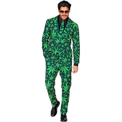 Abito divertente con motivo di marijuana verde - Abito Abito divertente con motivo di marijuana verde - Abito