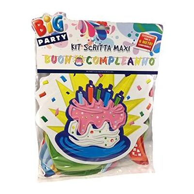 Big Party - Festone Kit Scritta Maxi Buon Compl. Torta cm.600 Big Party - Festone Kit Scritta Maxi Buon Compl. Torta cm.600