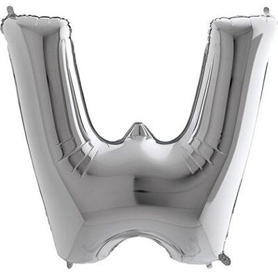 Ciao - Palloncino Mylar 40 (100cm) Lettera W Silver (Argento) Ciao - Palloncino Mylar 40 (100cm) Lettera W Silver (Argento)