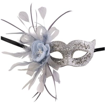 Carnival Toys - Maschera Preziosa Intagliata Argento Con Strass, Fiore Carnival Toys - Maschera Preziosa Intagliata Argento Con Strass, Fiore