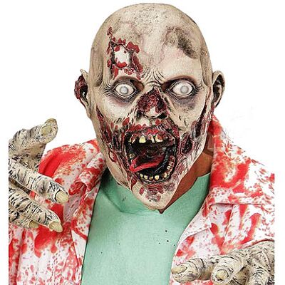 Widmann Maschera Zombie - Maschera da zombie in lattice, effetto sanguinante, alta qualità Widmann Maschera Zombie - Maschera da zombie in lattice, effetto sanguinante, alta qualità