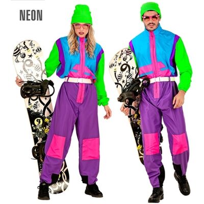 Costume snowboarder neon unisex di Widmann con cintura - Costumi Costume snowboarder neon unisex di Widmann con cintura - Costumi