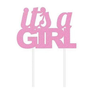 Creative Party - Cake Topper 12/1 Pink Girl Glitter Creative Party - Cake Topper 12/1 Pink Girl Glitter