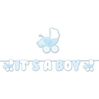 Big Party - Festone Kit Scritta Maxi It S A Boy cm.600 Bambino Big Party - Festone Kit Scritta Maxi It S A Boy cm.600 Bambino