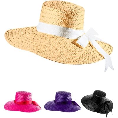 Widmann - Cappello Mayfair Lady In Paglia Con Fiocco ass. in 4 colori Widmann - Cappello Mayfair Lady In Paglia Con Fiocco ass. in 4 colori