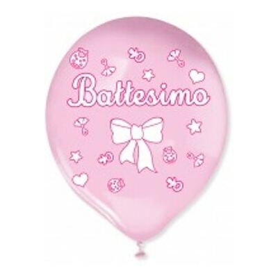 Big Party - 20 Pall. Large 12 (Cm.30) Battesimo Rosa Big Party - 20 Pall. Large 12 (Cm.30) Battesimo Rosa