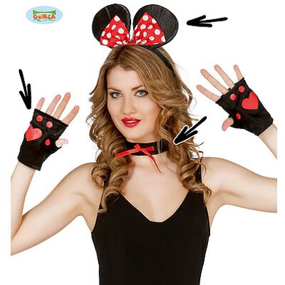 Fiestas Guirca Set Costume Topolina - Accessori con orecchie Fiestas Guirca Set Costume Topolina - Accessori con orecchie