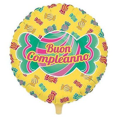Big Party - Palloncino Tondo Buon Compleanno Candy 45 cm Big Party - Palloncino Tondo Buon Compleanno Candy 45 cm