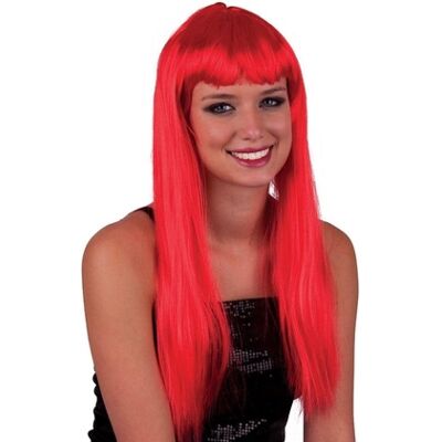 Marca Modello Capelli Lunghi Lisci Rossi con Frangia - Parrucca Marca Modello Capelli Lunghi Lisci Rossi con Frangia - Parrucca