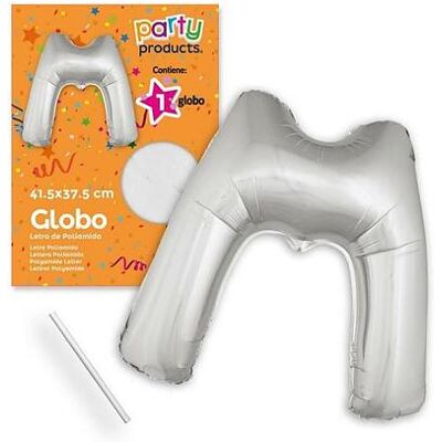 Juinsa - Palloncino Lettera M Argento 41,50 X 37,50 cm Juinsa - Palloncino Lettera M Argento 41,50 X 37,50 cm