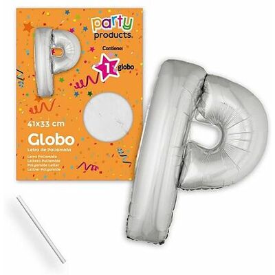 Juinsa - Palloncino Lettera P Argento 41 X 33 cm Juinsa - Palloncino Lettera P Argento 41 X 33 cm