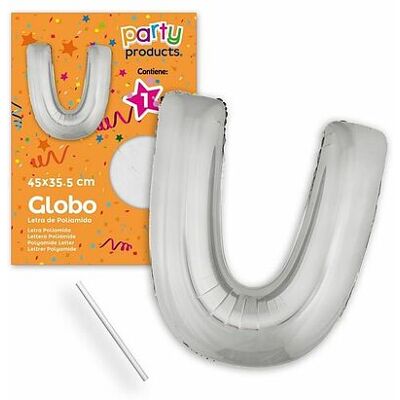 Juinsa - Palloncino Lettera U Argento 45 X 35,50 cm Juinsa - Palloncino Lettera U Argento 45 X 35,50 cm