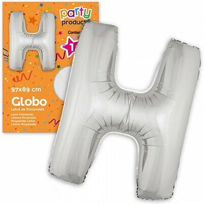Juinsa - Palloncino Lettera H Argento 97 X 89 cm Juinsa - Palloncino Lettera H Argento 97 X 89 cm