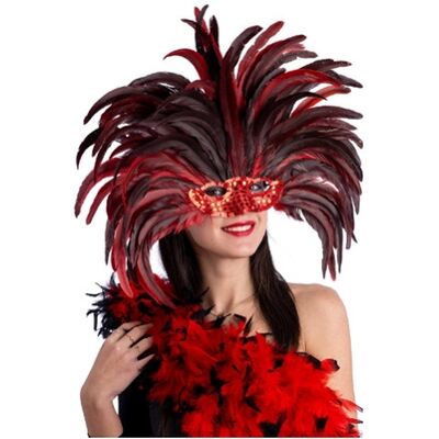 Carnival Toys - Maschera Brasil Piume Rosse Carnival Toys - Maschera Brasil Piume Rosse