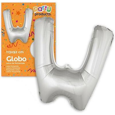 Juinsa - Lettera W Argento 113x92 cm - Balloon letter Juinsa - Lettera W Argento 113x92 cm - Balloon letter