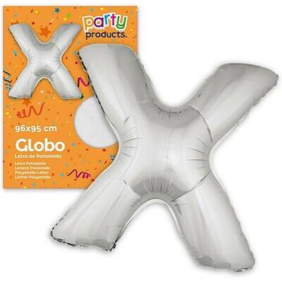 Juinsa - Palloncino Lettera X Argento 96 X 95 cm Juinsa - Palloncino Lettera X Argento 96 X 95 cm