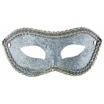 Carnival Toys - Maschera Argento In Plastica Con Glitter (00748) Carnival Toys - Maschera Argento In Plastica Con Glitter (00748)