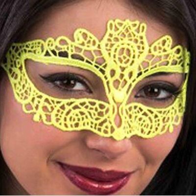 Carnival Toys - 1757: Maschera Giallo Fluo In Tessuto Macrame' Carnival Toys - 1757: Maschera Giallo Fluo In Tessuto Macrame'