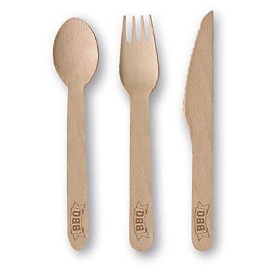 Amscan - Wooden Cutlery Bbq Party 24 Pieces Amscan - Wooden Cutlery Bbq Party 24 Pieces