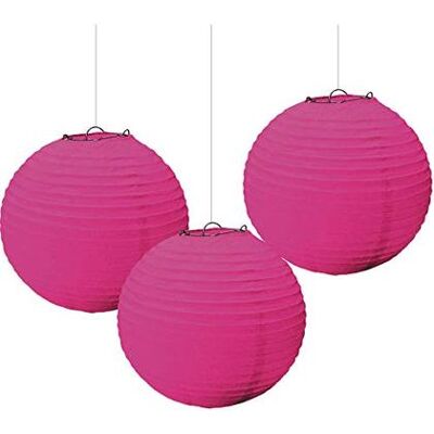 Amscan - Lanterne Tonde In Carta Rosa 24 Cm Amscan - Lanterne Tonde In Carta Rosa 24 Cm