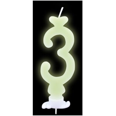 Big Party - Candelina Numero 3 Di Cera Glow Big Party - Candelina Numero 3 Di Cera Glow