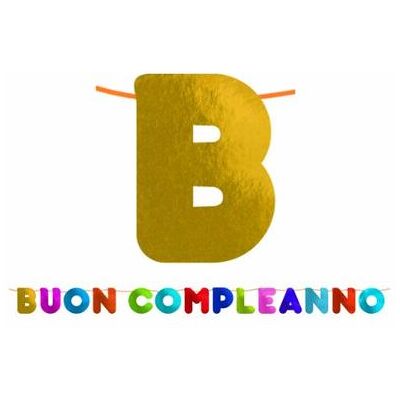 Big Party - Festone Kit Scritta Maxi Buon Compleanno cm.600 Big Party - Festone Kit Scritta Maxi Buon Compleanno cm.600