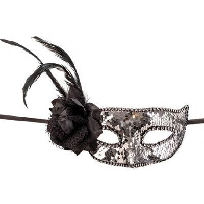 Carnival Toys - Maschera In Plastica Con Paillettes Argento Carnival Toys - Maschera In Plastica Con Paillettes Argento