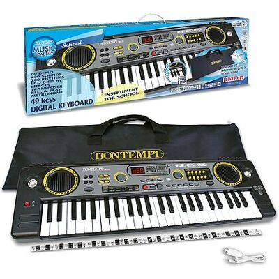 Bontempi - Tastiera digitale elettronica 49 tasti + adattatore e borsa Bontempi - Tastiera digitale elettronica 49 tasti + adattatore e borsa