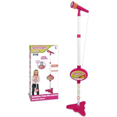 Bontempi - Microfono MP3 con luci e vano per smartphone Pink Bontempi - Microfono MP3 con luci e vano per smartphone Pink