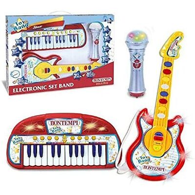 Bontempi - 1 Tastiera Elettronica 31 Tasti, 1 Chitarra Rock Con Connes Bontempi - 1 Tastiera Elettronica 31 Tasti, 1 Chitarra Rock Con Connes