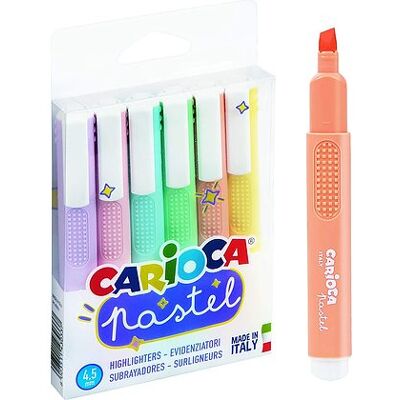 Carioca - Confezione 6 Evidenziatori Colori Pastello Carioca - Confezione 6 Evidenziatori Colori Pastello