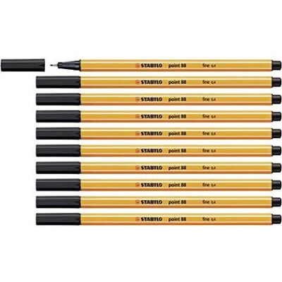 STABILO Point 88 Fineliner - Nero - 0,4mm - Inchiostro resistente all'acqua STABILO Point 88 Fineliner - Nero - 0,4mm - Inchiostro resistente all'acqua