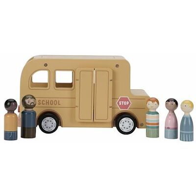 Little Dutch - School Bus in Legno Con Personaggi (LD8023) Little Dutch - School Bus in Legno Con Personaggi (LD8023)