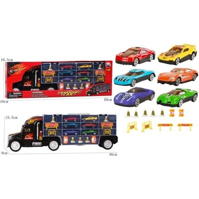 Odg - Camion Trasportatore Con Auto Die-Cast (1074) Odg - Camion Trasportatore Con Auto Die-Cast (1074)