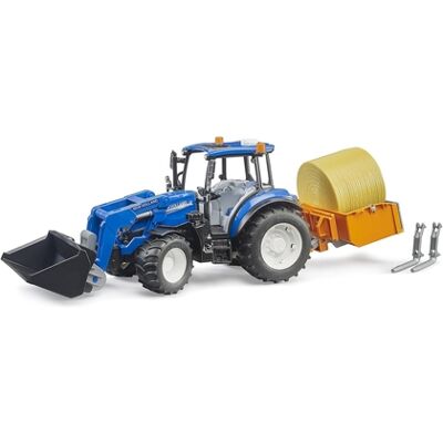 Bruder - Trattore New Holland T5.120 Con Benna E Balla Fieno (02187) Bruder - Trattore New Holland T5.120 Con Benna E Balla Fieno (02187)