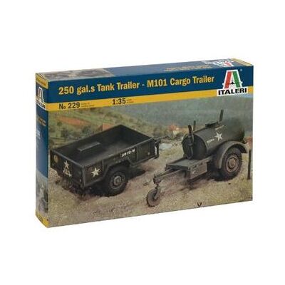 Italeri - 250 Gal.S Tank Trailer And M101 Cargo Trailer Italeri - 250 Gal.S Tank Trailer And M101 Cargo Trailer