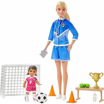 Mattel - Barbie Playset Allenatrice di Calcio con 2 Bambole e Accessor Mattel - Barbie Playset Allenatrice di Calcio con 2 Bambole e Accessor