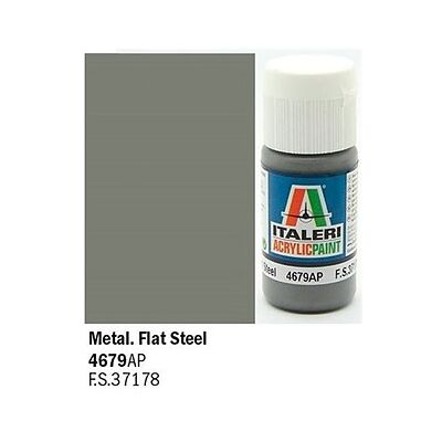 Italeri - Colore grigio metallizzato Flat Steel 20 ml (4679AP) Italeri - Colore grigio metallizzato Flat Steel 20 ml (4679AP)