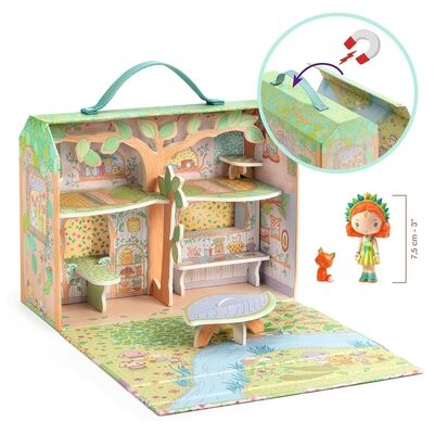 Maison des bois de Sylvia & fox Tinyly Djeco - Casa in Miniatura con Paesaggio Naturale Maison des bois de Sylvia & fox Tinyly Djeco - Casa in Miniatura con Paesaggio Naturale