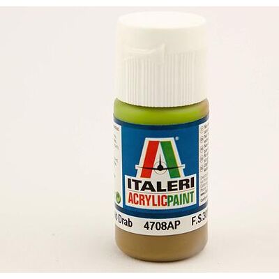 Italeri - Colore acrilico 20 ml grigio marrone Flat Field Drab (4708AP Italeri - Colore acrilico 20 ml grigio marrone Flat Field Drab (4708AP