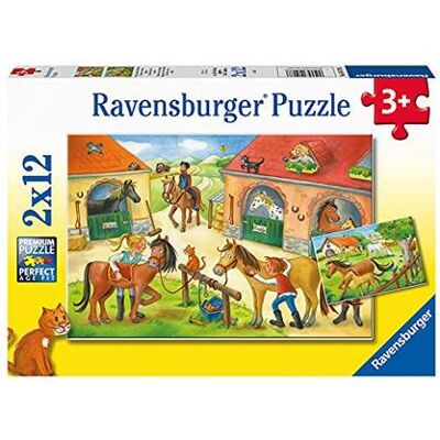 Ravensburger - Puzzle 2x12 Ferien Auf Dem Pferdehof Ravensburger - Puzzle 2x12 Ferien Auf Dem Pferdehof
