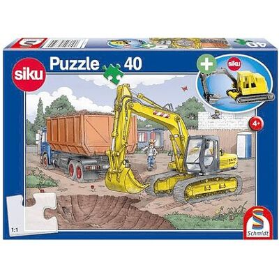 Schmidt Siku Modello 0 - Puzzle 40 pz & Escavatore - Puzzle Schmidt Siku Modello 0 - Puzzle 40 pz & Escavatore - Puzzle