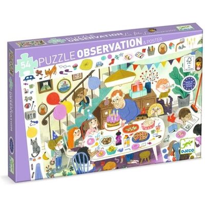 Djeco Puzzle di osservazione Compleanno di Jenny - Puzzle Djeco Puzzle di osservazione Compleanno di Jenny - Puzzle