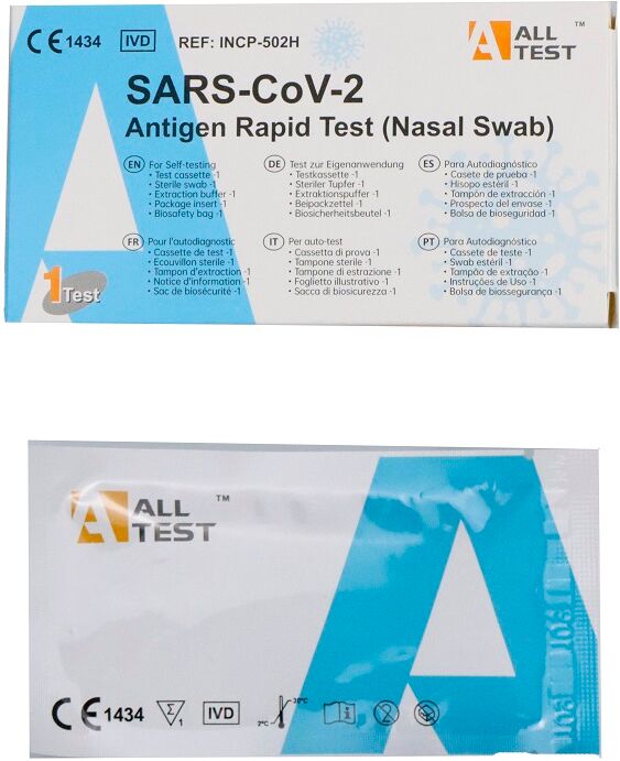 alifax srl test antigenico rapido covid-19 alltest autodiagnostico determinazione qualitativa antigeni sars-cov-2 in tamponi nasali mediante immunocromatografia