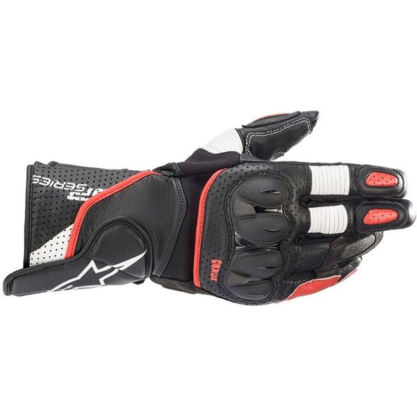 guanti sp-2 v3 alpinestars nero / bianco / rosso