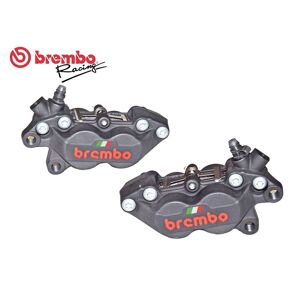 kit pinze freno nere con bandiera ita brembo racing cnc p4-40c + set pastiglie